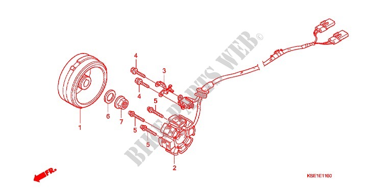 LEFT CRANKCASE COVER   ALTERNATOR (2) for Honda CRF 150 R BIG WHEELS 2012
