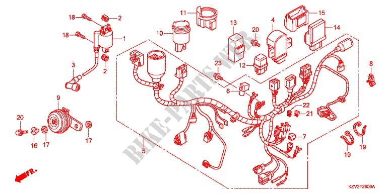 WIRE HARNESS/BATTERY for Honda SUPER CUB 110 MD スーパーカブ, TYPE J 2015