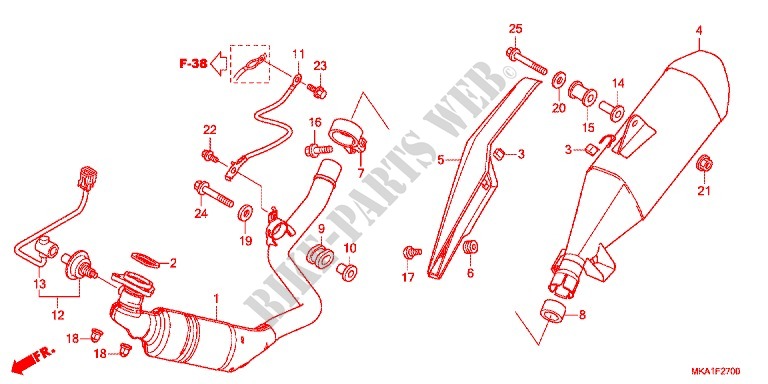 EXHAUST MUFFLER (2) for Honda NC 750 S Dual Clutch Transmission ABS WHITE 2017
