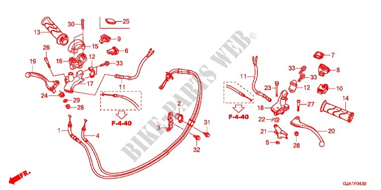 LEVER   SWITCH   CABLE (1) for Honda TACT 50      2J 2015