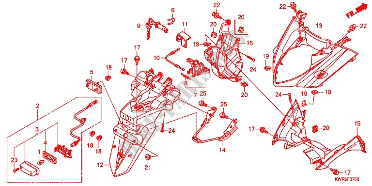 REAR FENDER for Honda FAZE 250 ABS 2013