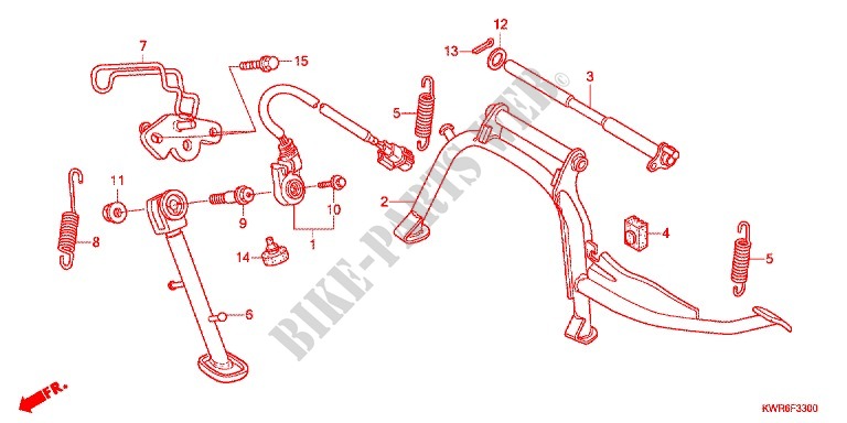 MAIN STAND   BRAKE PEDAL for Honda FAZE 250 2012
