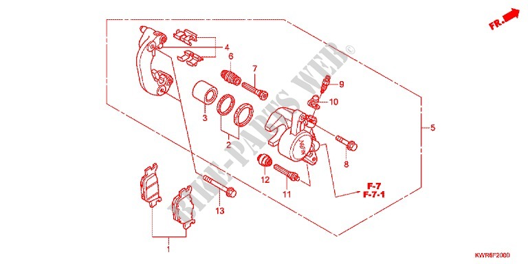 REAR BRAKE CALIPER for Honda FAZE 250 2012
