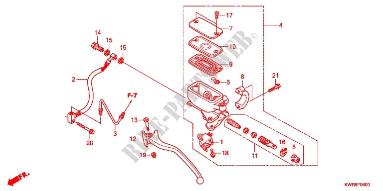 REAR BRAKE MASTER CYLINDER  (SM250/D) for Honda FAZE 250 2012