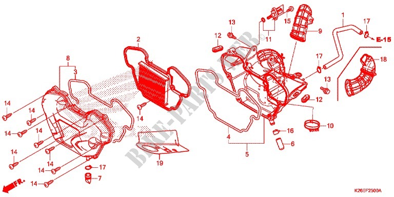 FRONT COVER   AIR CLEANER for Honda MSX 125 2017