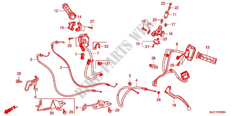 LEVER   SWITCH   CABLE (1) for Honda CB 650 F 2017