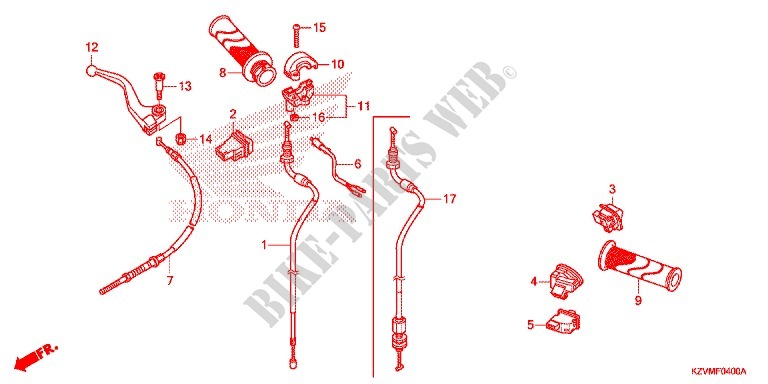 LEVER   SWITCH   CABLE (1) for Honda EX5 110 Kick start, fuel injection 2014
