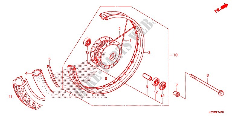FRONT WHEEL (RAYON) for Honda EX5 110 Electric start, fuel injection 2017