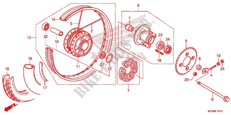 REAR WHEEL (RAYON) for Honda EX5 110 Electric start, fuel injection 2015