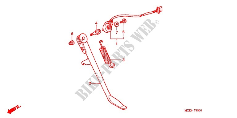 MAIN STAND   BRAKE PEDAL for Honda SHADOW 600 VLX DELUXE 2001
