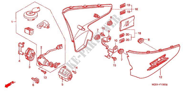 SIDE COVER   TANK COVER for Honda VLX SHADOW 600 2 TONE 2000
