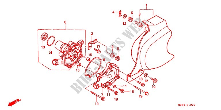 WATER PUMP COVER for Honda VLX SHADOW 600 1995