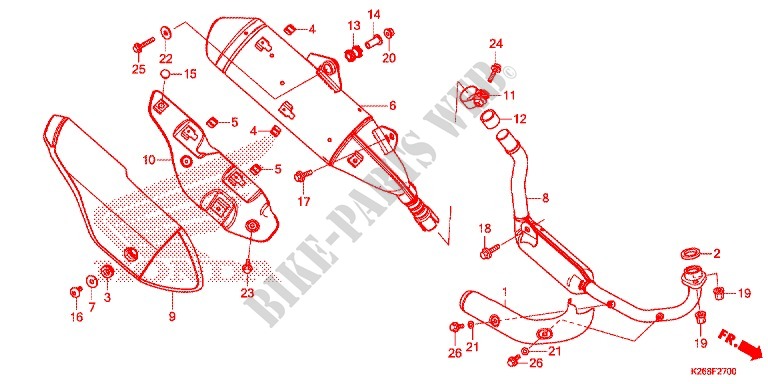 EXHAUST MUFFLER (2) for Honda MSX GROM 125 2013