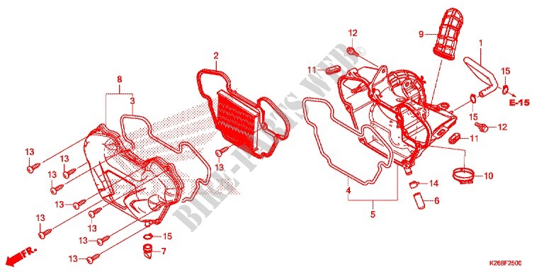 FRONT COVER   AIR CLEANER for Honda MSX GROM 125 2013