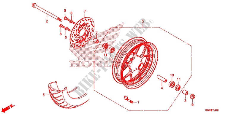 FRONT WHEEL for Honda MSX GROM 125 2013