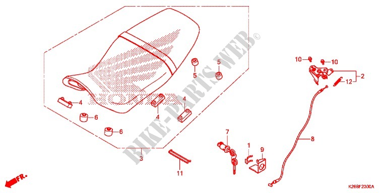 SINGLE SEAT (2) for Honda MSX GROM 125 2013