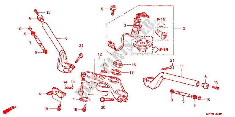 HANDLEBAR   TRIPLE CLAMP   STEERING STEM (CBR150R3/4) for Honda CBR 150 M 2003