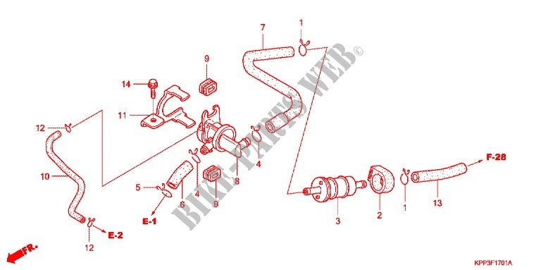 AIR INJECTION VALVE for Honda CBR 150 M RED 2004