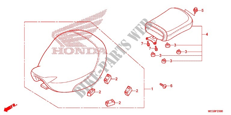 SEAT (VT750C/VT750CS) for Honda SHADOW VT 750 RED 2011