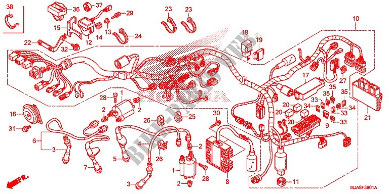 WIRE HARNESS (VT750CS/C2S) for Honda SHADOW VT 750 AERO C-ABS 2014