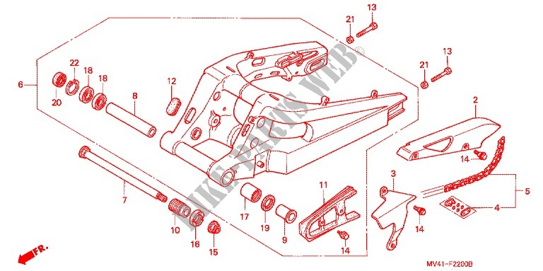 SWINGARM   CHAIN CASE for Honda CBR 400 RR FIREBLADE Without speed warning light 1994