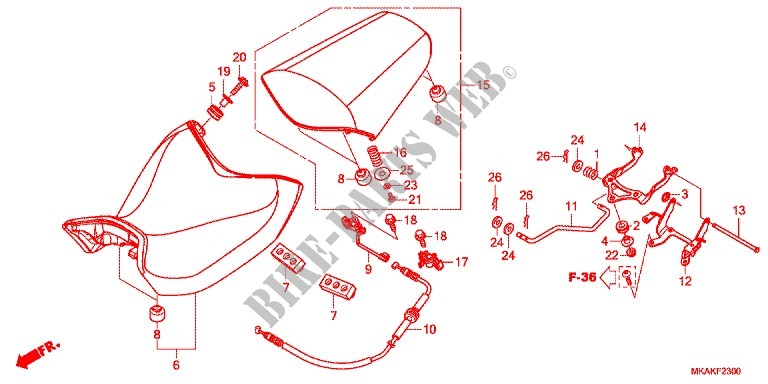 SINGLE SEAT (2) for Honda NC 750 X ABS LOWER 2017