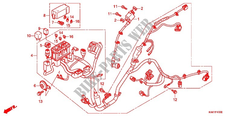 WIRE HARNESS/BATTERY for Honda VISION 110 2017