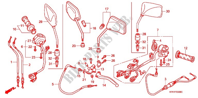 LEVER   SWITCH   CABLE for Honda VTR 250 2008