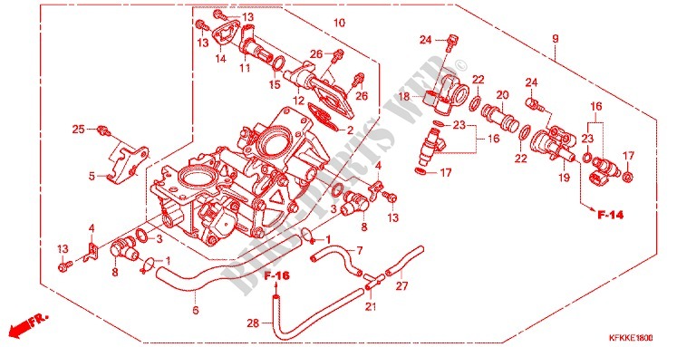 THROTTLE BODY for Honda VTR 250 2013