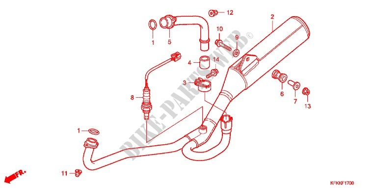 EXHAUST MUFFLER (2) for Honda VTR 250 FAIRING 2013