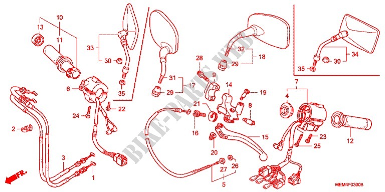 HANDLE SWITCH   CABLE   GRIP for Honda VTX 1300 C 2008