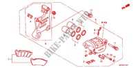 REAR BRAKE CALIPER ('05 '08) for Honda VTX 1800 C Black crankcase, Chromed handlebar risers 2006