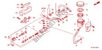 REAR BRAKE MASTER CYLINDER for Honda VTX 1800 C Black crankcase, Chromed handlebar risers 2006