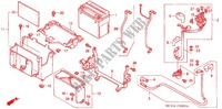 TOOLS   BATTERY BOX for Honda VTX 1800 C Black crankcase, Chromed handlebar risers 2006