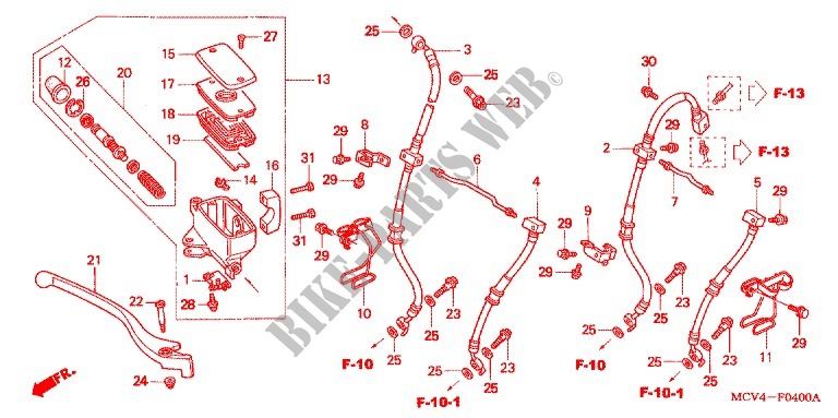 FRONT BRAKE MASTER CYLINDER for Honda VTX 1800 RETRO CAST 2002