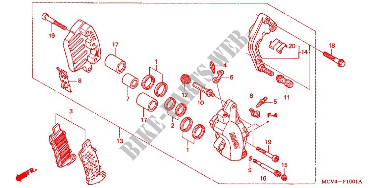 LEFT FRONT BRAKE CALIPER for Honda VTX 1800 RETRO CAST 2002