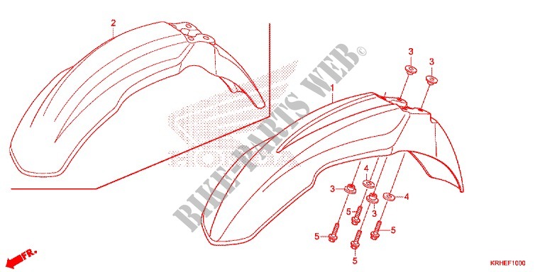 FRONT FENDER for Honda XR 125, Kick starter only 2012