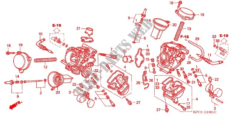 CARBURETOR (COMPONENT PARTS) for Honda 125 VARADERO série limité 2004