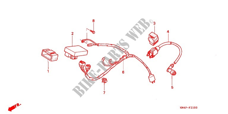 WIRE HARNESS/BATTERY for Honda XR 100 2000