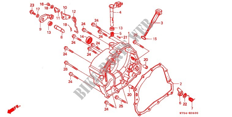 RIGHT CRANKCASE COVER for Honda XR 200 R 2000