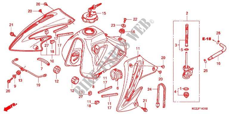 FUEL TANK (XR2503/5/6/7) for Honda XR 250 2003