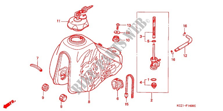 FUEL TANK for Honda XR 250 BAJA Without speed warning light 1996