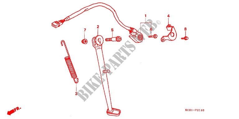 SIDE STAND for Honda XR 250 BAJA Without speed warning light 1996