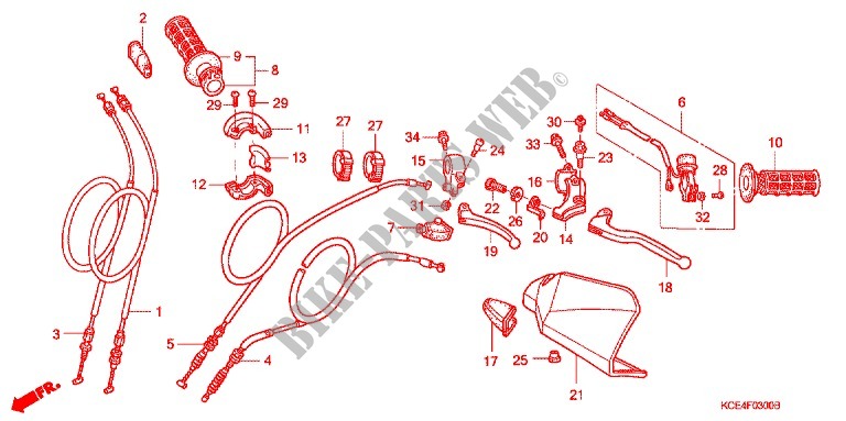 HANDLE LEVER   CABLE for Honda XR 250 R 2003