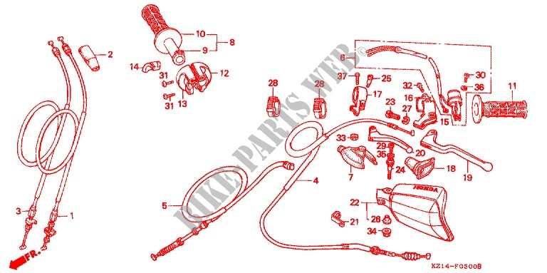 LEVER   SWITCH   CABLE (1) for Honda XR 250 R 1994