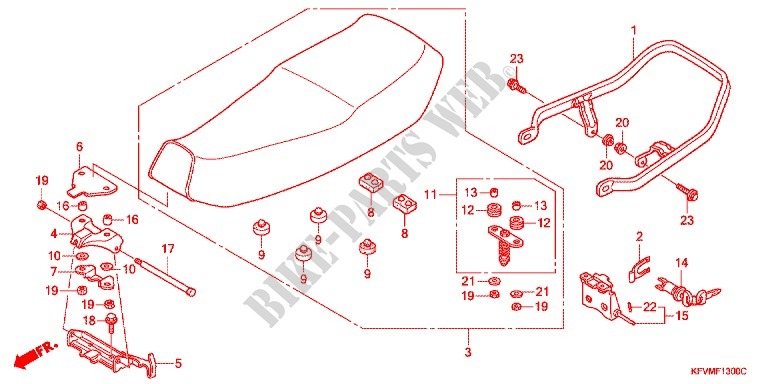 SINGLE SEAT (2) for Honda EX5 DREAM 100, Electric start 2011
