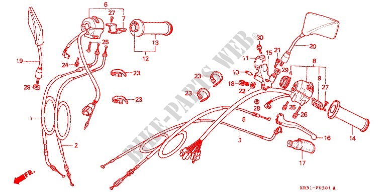 LEVER   SWITCH   CABLE (CA250TR) for Honda REBEL 250 1995