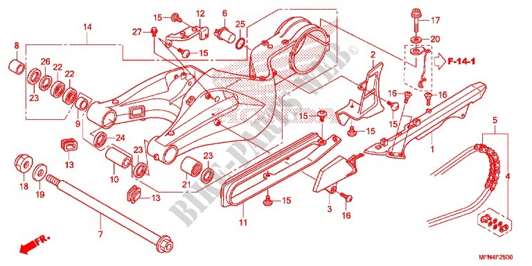 SWINGARM   CHAIN CASE for Honda CB 1000 R 2012