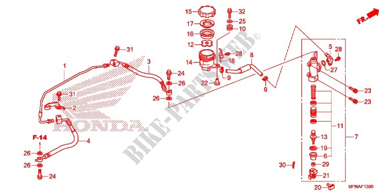 REAR BRAKE MASTER CYLINDER for Honda CB 1000 R 2016