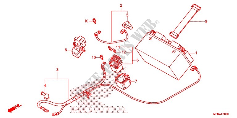WIRE HARNESS/BATTERY for Honda CB 1000 R 2016